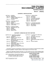 John Deere 7000 Folding Max Emerge Planter Tm1211 Technical Manual Pdf