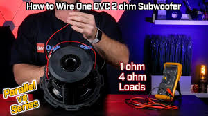 Im sure results will vary with different amps but if you have can you share your results with how it turned out. How To Wire Your Subwoofer Dual Voice Coil 2 Ohm 1 Ohm Parallel Vs 4 Ohm Series Configurations Youtube