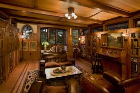 Wood Paneled Library Arts And Crafts Interiors Interior Design Design