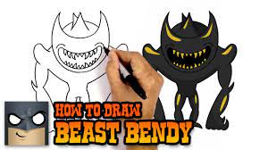 Choose your favorite coloring page and color it in bright colors. How To Draw Beast Bendy Awesome Step By Step Tutorial Youtube