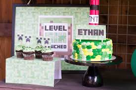 Pink happy birthday bunting cake topper. Minecraft Birthday Party With Free Printables Elva M Design Studio