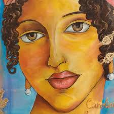 ANTILLEAN VENUS• "Antillean Venus", is a representation of Caroline Lee, a  Barbadian free woman of colour/hotelier who was referred to as "Venus of  the Antilles". The portrait takes reference from the face