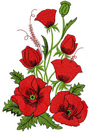 Poppies Free Machine Embroidery Design