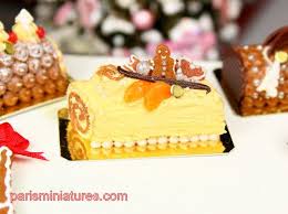 French Buche De Noel Christmas Yule Log Grand Marnier Gingerbread Handmade Dollhouse Miniature In 12th Scal Xmas Food Christmas Log Cake Miniature Food
