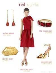 Red Bridesmaids Dress And Gold Accessories Red Dress Accessories Red Bridesmaid Dresses Red Bridesmaids