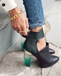 Black Boots With Clear Heel Glass Heeled Women S Boots Boots Heels Clear Heels