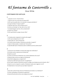 El fantasma de canterville (the canterville ghost) es un relato escrito por oscar wilde en 1887. El Fantasma De Canterville Preguntas