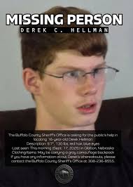 UPDATE: Found safe! The Buffalo County Sheriff's Office is asking for the  public's help in locating 16-year-old Derek Hellman Description: 5'7", 130  lbs, red hair, blue eyes Last seen: Thursday morning (Sept.