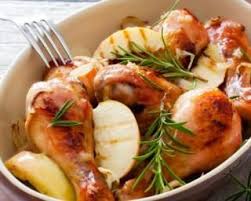 Recette De Cuisses De Poulet Roties Aux Pommes Et Au Romarin Recette Recette Cuisse Poulet Recette A Base De Viande Cuisse De Poulet Roti