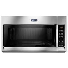 Maytag 1 9 Cu Ft Over The Range Convection Microwave In Fingerprint Resistant Stainless Steel Mmv6190fz The Home Depot