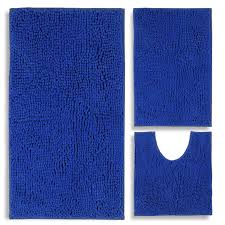 Amazon.com: Bathroom Rugs Chenille 3-Piece Extra Soft and Absorbent Shag  Bathroom Rugs, Machine Wash Mat, Strong PVC Non-Slip Underside, Plush  Carpet Mats (Royal Blue) : Home & Kitchen