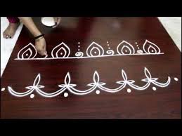You can use this rangoli design for your kid's rangoli crafts. How To Draw Rangoli Border Designs Step By Step Kolam Border Designs Muggulu Side Design Rangoli Border Designs Free Hand Rangoli Design Free Hand Rangoli