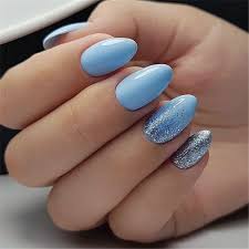 If not, you should try this nail shape right now. Fashionable Acrylic Almond Nail Designs For Girls To Try Acrylic Almond Nail Acrylic Nail Almond Nail Fas Blue Glitter Nails Cute Spring Nails Silver Nails