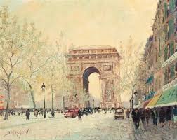 Sold at Auction: Marcel Brisson, PARISIAN STREET SCENE BY MARCEL BRISSON  (FRANCE, B. 1915).