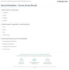 Trivia (127) · when forrest gets up to talk at the vietnam rally in washington, the microphone plug is pulled and you cannot hear him. Quiz Worksheet Forrest Gump Novel Study Com