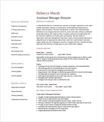 Free 10 Sample Assistant Manager Resume Templates In Pdf