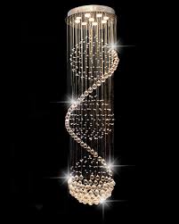 Crystop Crystal Chandelier Modern Spectacular Led Spiral Sphere Rain Drop K9 Ceiling Light Fixture For Living Room Hotel Hallway Foyer