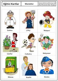 Okul Oncesi Egitici Kartlar Flash Card Meslekler 4 Jpg 750 1047 Tombala Kartlari Kartlar Hayvan Kartlari