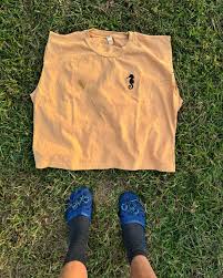 Guess what!! Hand printed in a garage up 100 stairs in Fairfax, CA for all  y'all spellcasting BFF's ~ a new GOLDIES TEE !!! In a dusty Marigold 💛with  black ink, cropped