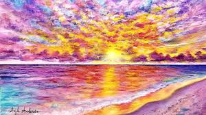 Angela anderson painting tutorials youtube. Colorful Ocean Sunset Seascape Acrylic Painting Live Tutorial Youtube