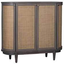 Check spelling or type a new query. Daphne Mid Century Grey Acacia Wood Woven Cane Rattan Media Cabinet Standard 48 67 W Kathy Kuo Home