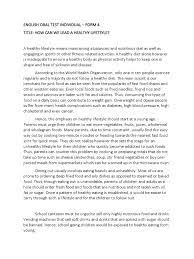 These diseases share common risk factors with other major noncommunicable diseases. English Oral Test Individual Form 4 Titl Foods Healthy Diet