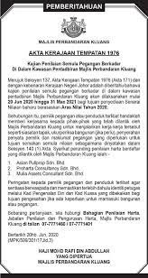 Buat penilaian ke atas harta pusaka. Jabatan Penilaian Pengurusan Harta Portal Rasmi Majlis Perbandaran Kluang Mpk