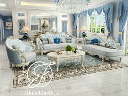 Suasana mewah dan glamour dengan lampu gantung. Jual Set Ruang Tamu Mewah Sofa Ukir Louis Klasik Furniture Duco Klasik