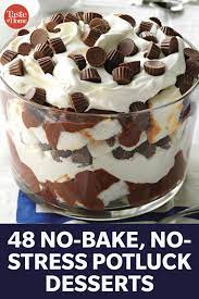 48 No Bake No Stress Potluck Desserts Potluck Desserts Fast Desserts Trifle Recipe