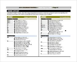 13 football depth chart template free sample example