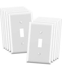 ELEGRP Duplex Receptacle Outlet Covers, 1-Gang Standard Size Wall Plates,  Unbreakable Polycarbonate Dual Outlet Faceplates Covers, UL Listed,  Color-matched Screws Included (10 Pack, Glossy White)