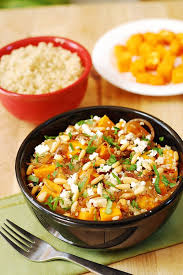 Quinoa With Roasted Butternut Squash Pine Nuts Feta Veggie Recipes Cooking Recipes Lentil Recipes