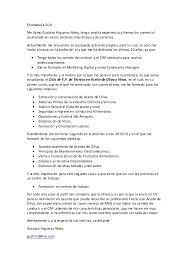Carta De Presentacion Para Almazaras Y Cv De Gustavo Higueras Nieto