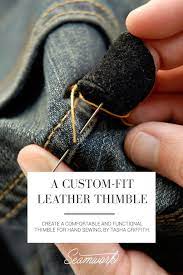 A Custom Fit Leather Thimble Leather Tutorial Thimbles Leather Diy