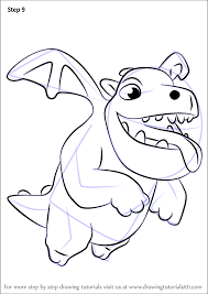 Drawing the baby dragon's round eyes first. Learn How To Draw Baby Dragon From Clash Of The Clans Clash Of The Clans Step By Step Drawing Tutorials