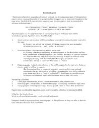 Working papers need to be submitted via email to your chair no later than october 15th. 2