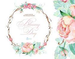 Cornice con bellissimo vaso di fiori. Bloomy Day 31 Floral Elements Hydrangea Peonies Watercolor Flowers Wedding Invitation Greeting Card Diy Clip Art Mint And Pink Inviti Di Nozze Immagini Di Sfondo Fiori