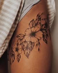 Go for a more vivid hue or a variety of shapes like in this flora ink. The Top 30 Small Thigh Tattoos Ideas On The Internet Tiny Tattoo Inc