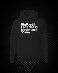 Big Foot Loch Ness Mothman Missing 10mm Hoodie Hooded Sweatshirt