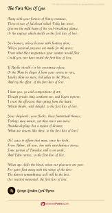 The First Kiss Of Love Poem By George Gordon Lord Byron