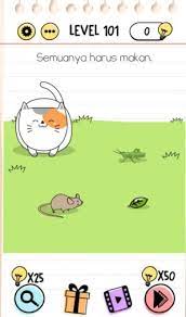 Level 47 bermainlah dengan kucing sebentar dengan dua jari, geser kucing maka kamu akan menemukan bola dibelakangnya. Kunci Jawaban Brain Test Level 101 110 Lengkap Dengan Gambar