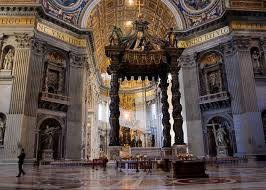 The papal basilica of saint peter in the vatican, or simply saint peter's basilica, is a church built in the renaissance style located in va. The Main Altar And The Chair Of St Peter S Basilica Photographs And Images