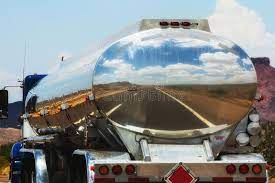 Fuel Truck On The Road The Road Is Reflecting In The Fuel Tanker Of A Truck Aff Road Truck Fuel Tanker Fuel Ad Fuel Truck Trucks Stock Photos