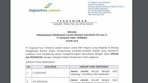 Loker sma smk stm di pt panca buana plasindo medan juli 2021. Lowongan Kerja Angkasa Pura I Saat Ini Sedang Open Recruitment Berikut Syarat Syaratnya Tribun Medan