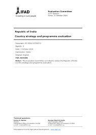 Republic of India Country Strategy and Programme Evaluation