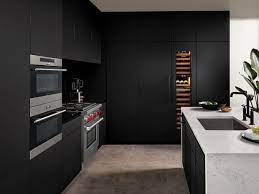 Bush furniture salinas kitchen pantry cabinet with doors in vintage black. Matte Black Kitchen Cabinets Custom Ready To Assemble Matte Black Kitchen Cabinets Modern Kitchen Pros