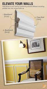 The stylish chair rail in the bellinter house, ireland. Just Follow The Easy Instructions For This Classic Chair Rail Build Up Project To Create A Customized Crown Mou Easy Home Decor Home Decor Diy Home Improvement