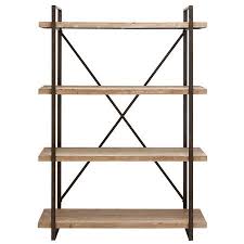 Mayes Bookcase Rustic Farmhouse On Joss Main Metal Bookcase Wood Storage Shelves Wood Shelves