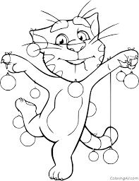 For boys and girls, kids and adults, teenagers and toddlers, preschoolers and older kids at school. Talking Tom Holds Ornaments Coloring Page Coloringall