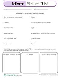 Idioms Picture This Worksheet Education Com In 2020 Idioms Idioms Lesson Plans Third Grade Writing Lesson